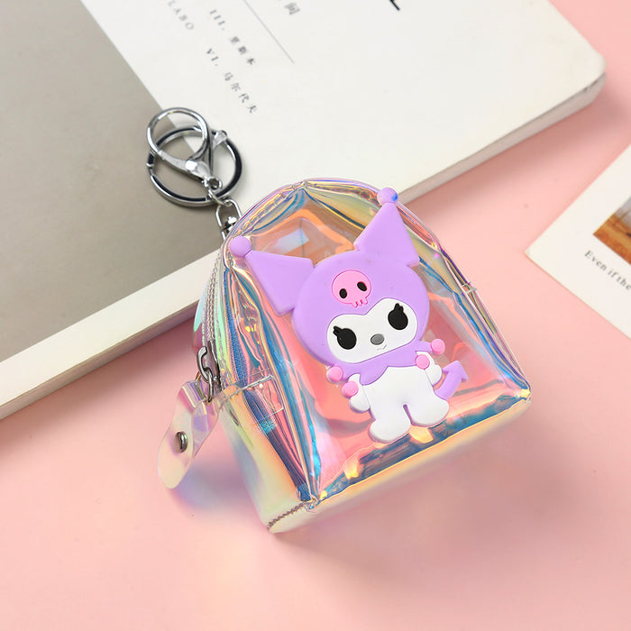 Wholesale PU Cartoon Laser Coin Purse Keychain JDC-KC-YiK012