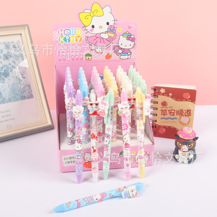 Wholesale Cartoon patch press pen student writing pen black fragrance gel pen erasable pen