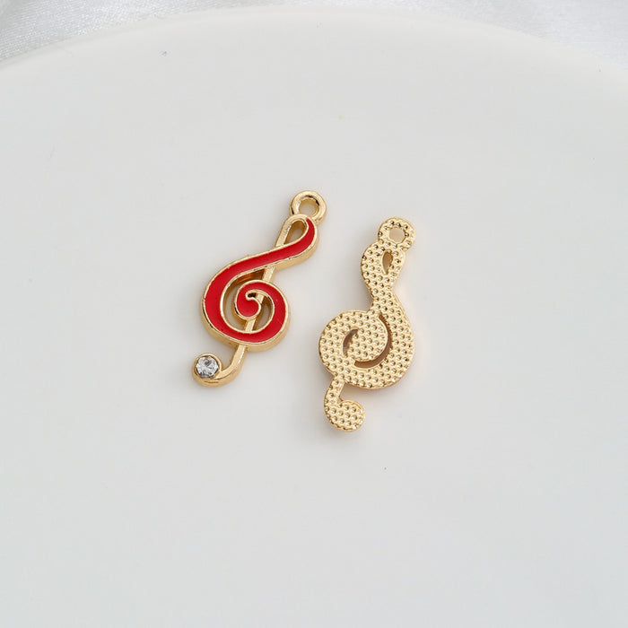Wholesale 100 pcs Multi-colored musical note alloy DIY charms
