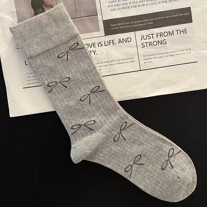 Wholesale Ballet style bow socks, mid length socks, personalized and sweet socks