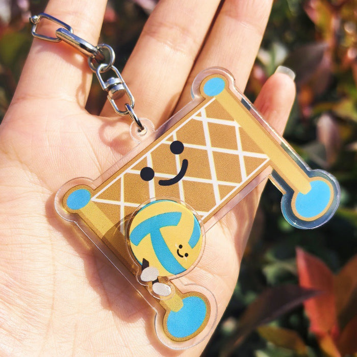 Wholesale Sports rotating ball keychain badminton table tennis tennis football sports peripherals