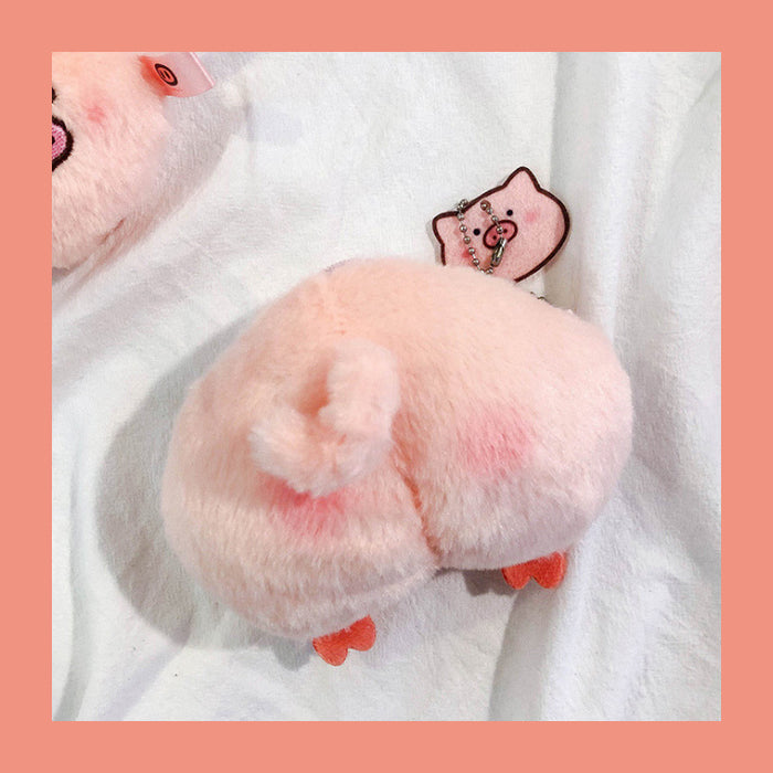 Wholesale Pig Nose Plush Coin Purse Cute Mini Butt Cartoon Headphone Bag Keychain Small Pendant