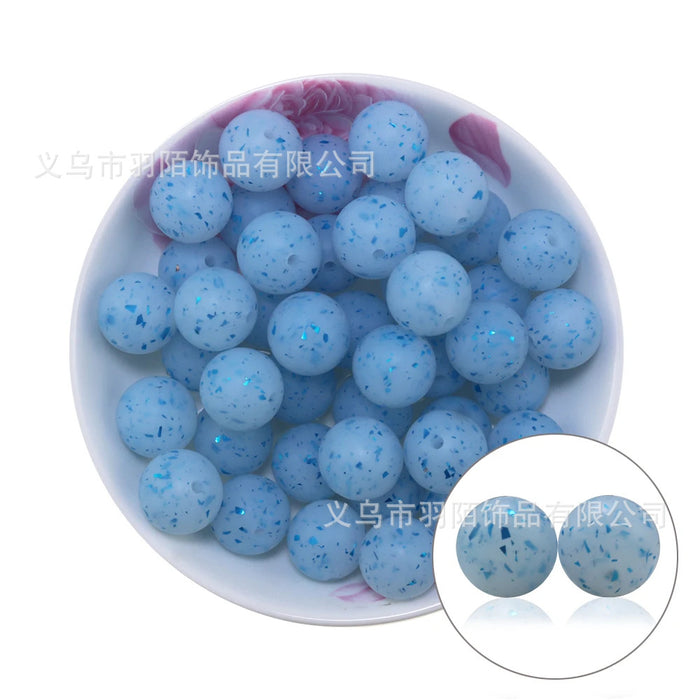 Wholesale 50pcs Platinum Glitter Silicone Beads JDC-BDS-HongZhou017