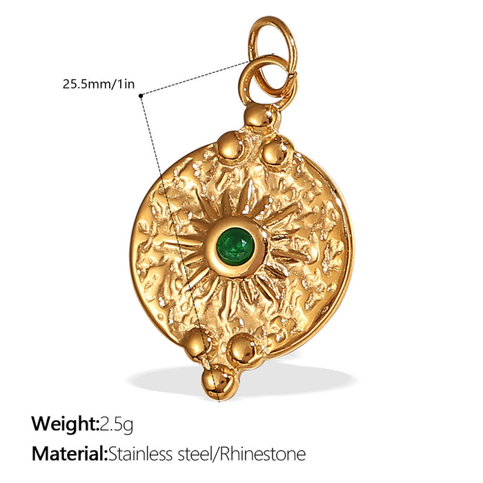 Wholesale  Pendant Accessories Inlaid Rhinestone All-match Pendant Inlaid Glass Stone Round Pendant Necklace