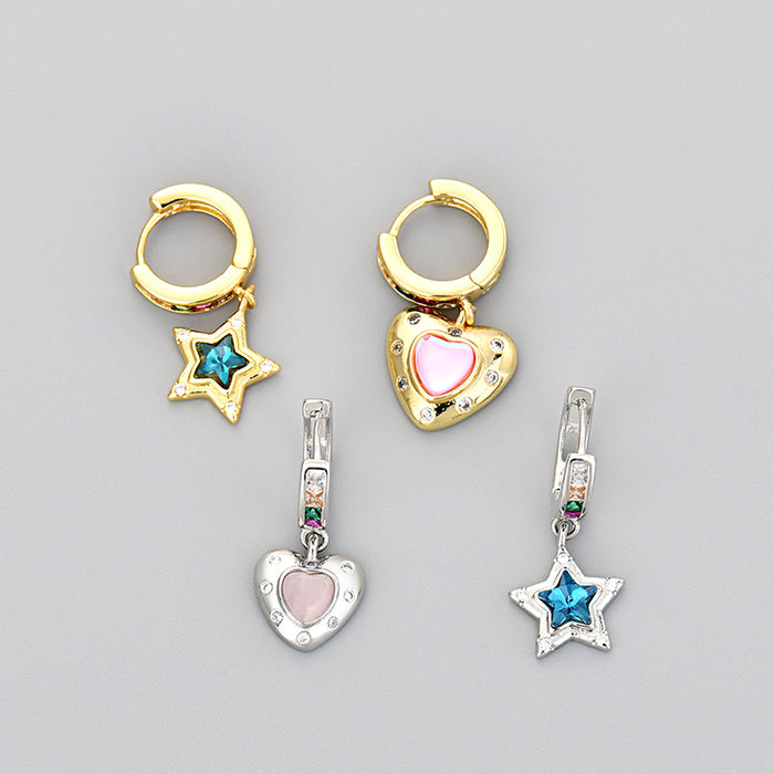 Wholesale Asymmetric earrings, niche, light luxury, high-end, ear buckle, retro earrings