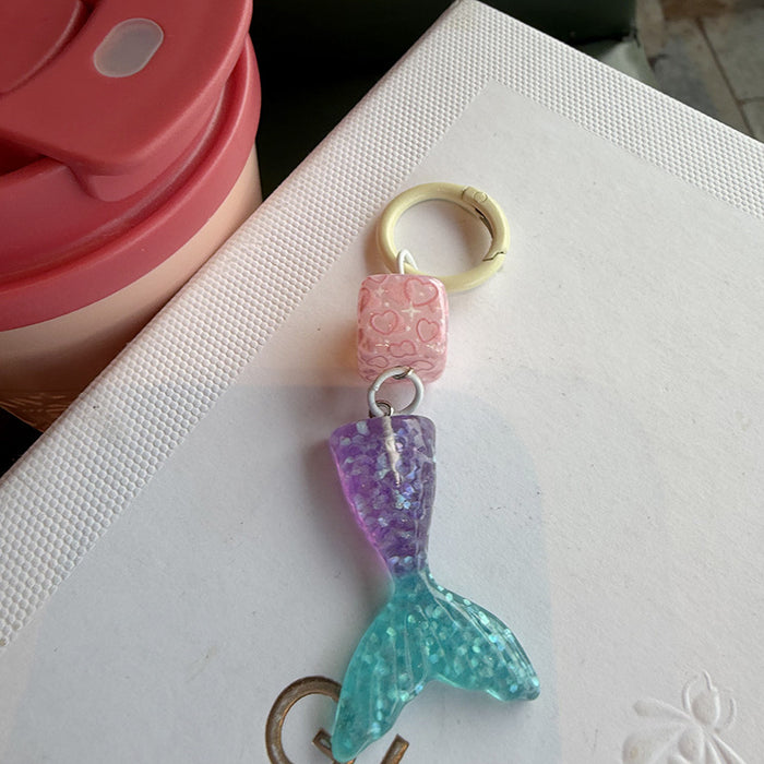 Wholesale Cute cartoon fishtail pendant Keychains