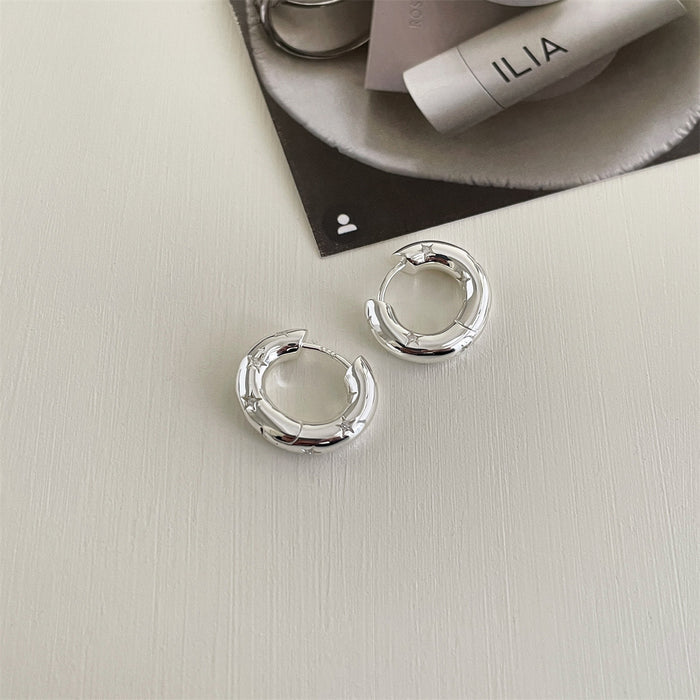 Wholesale Simple and versatile temperament silver needle ear buckle light luxury personalized earrings