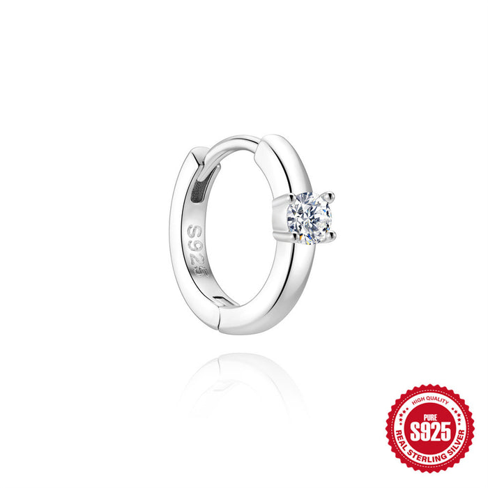 Wholesale Minimalist Ins-Style Stacked S925 Sterling Silver Basic Marquise Star Moissanite Geometric Cartilage Earrings Ear Clips