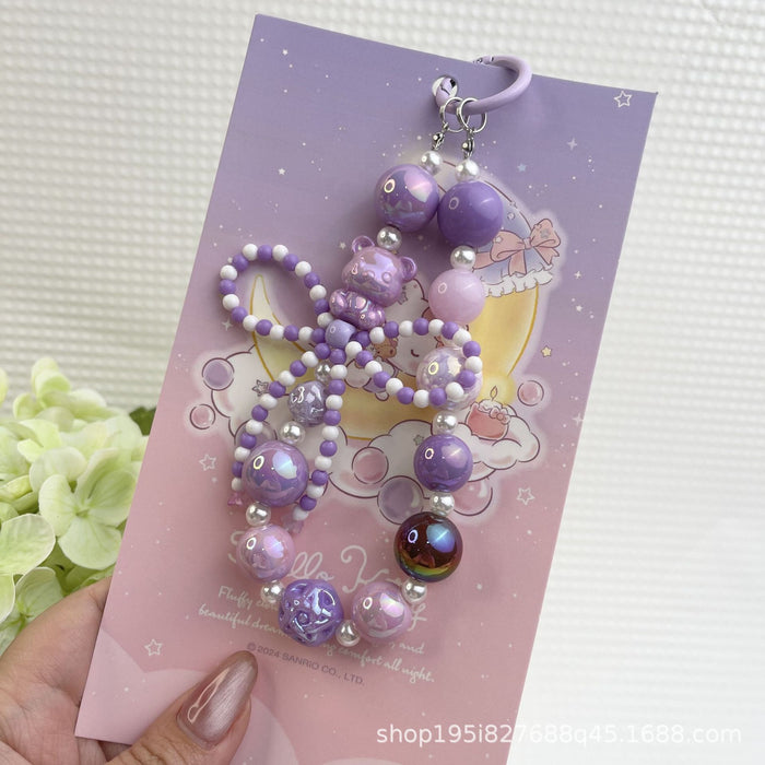 Wholesale Creative Cartoon Hand-painted Beads Mobile Phone Hanging Chain Bag Decorative Pendant DIY Accessories for Girlfriends