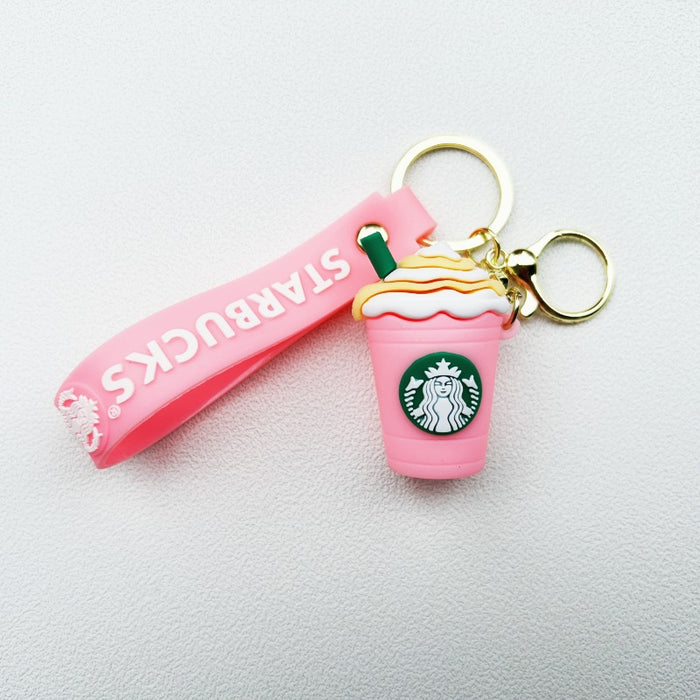 Wholesale Cartoon Cute Coffee Milk Tea Cup Keychain JDC-KC-WuYi002