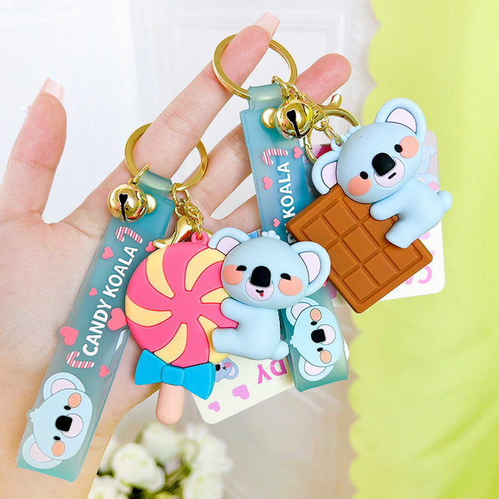 Wholesale Candy Koala Keychain Girl's Exquisite Key Pendant Cute Schoolbag Hanging Doll Key Chain