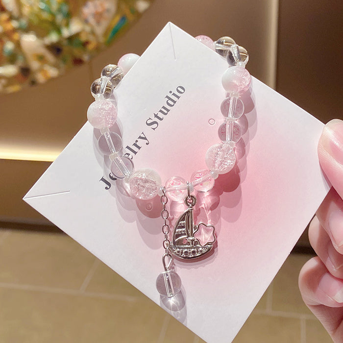 Wholesale Glass Bracelet Unicorn Milk Cap Floral Design for Children Jewelry Gift MOQ≥3
