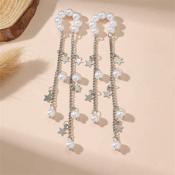 Wholesale French Minimalist Silver Tone Tassel Ear Cuff Jewelry Accessory MOQ≥2