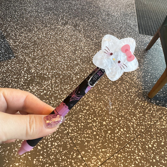 Wholesale Cat Sweetheart Pendant Pen Press Ballpoint Pen Quick-drying Super Soft Girl' s Heart Pen