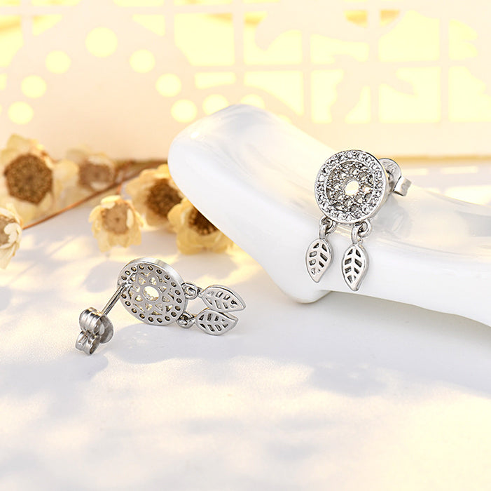 Wholesale Dream Catcher Tassel Earrings Copper Zircon Fashion Accessory