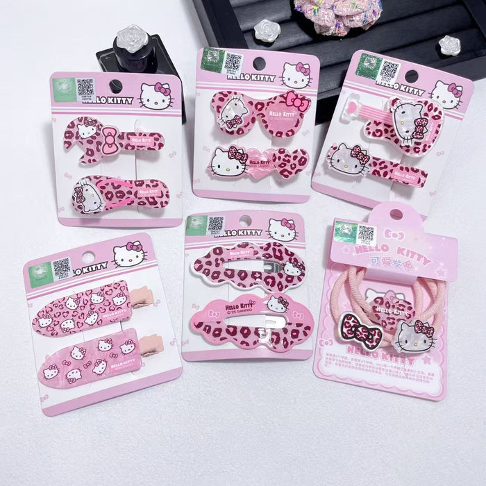 Wholesale Pink leopard print cute cartoon hair clips