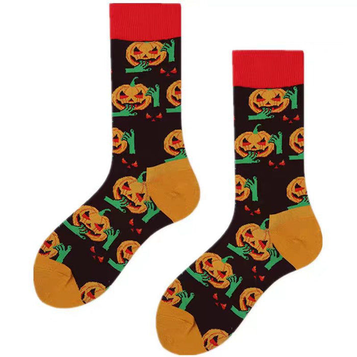 Wholesale  pumpkin socks cross-border Amazon men and women couple socks long socks
