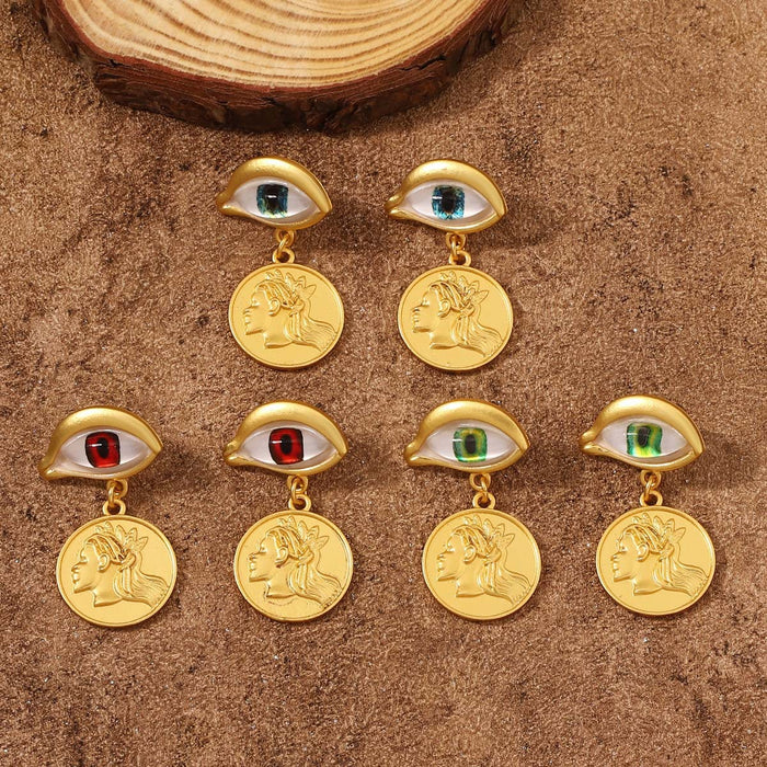 Wholesale Zinc Alloy Devil Eye Earrings JDC-ES-YueLi014