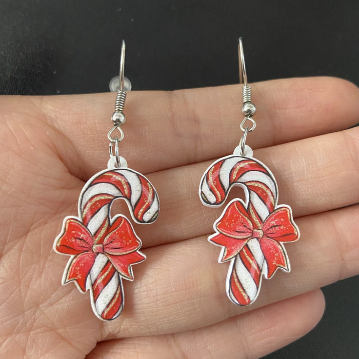 Wholesale Fashion Acrylic Cartoon Christmas Earrings With Reindeer Flamingo And Rainbow Designs Party Wear Jewelry Accessory