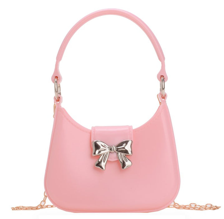 Wholesale New Jelly Bag Butterfly Knot Versatile Children's Bag Single Shoulder Crossover