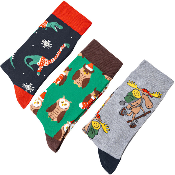 Wholesale Christmas Dinosaur All-Season Mid-Calf Socks