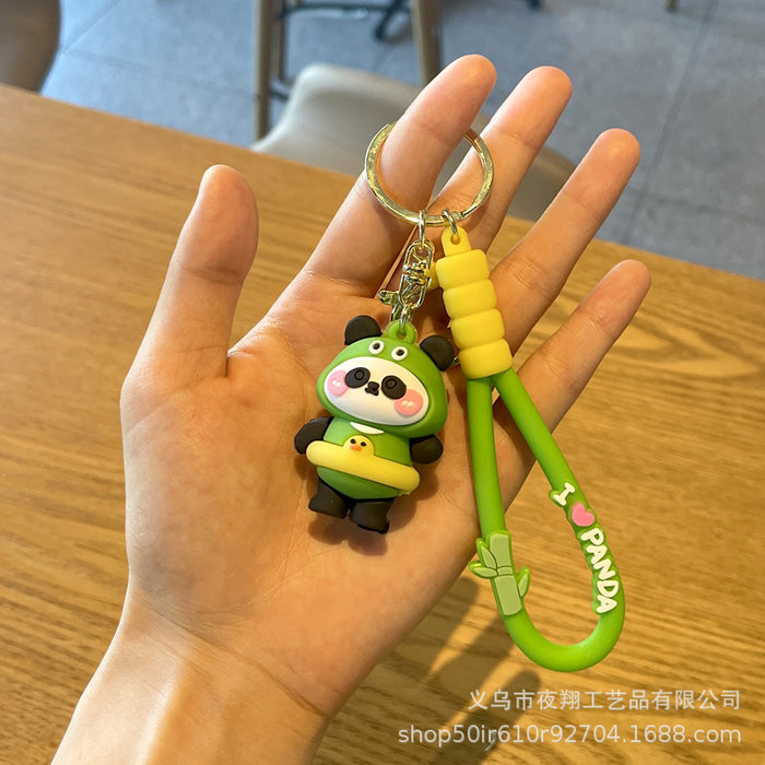 Wholesale Cute Panda Travel Keychain Rubber Fashion Accessory