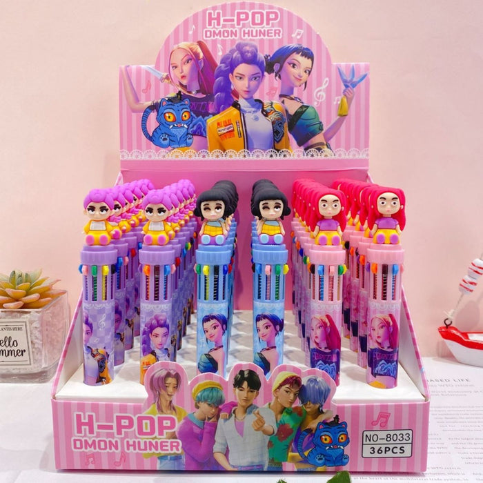 Wholesale Cute cartoon 10-color ballpoint pen