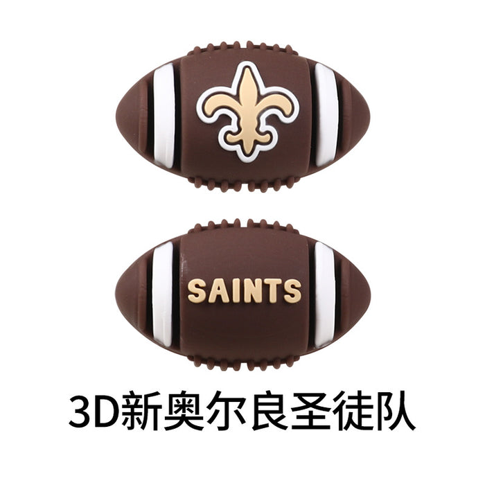 Wholesale 20pcs Rugby team silicone beads team three-dimensional loose beads sports silicone beads