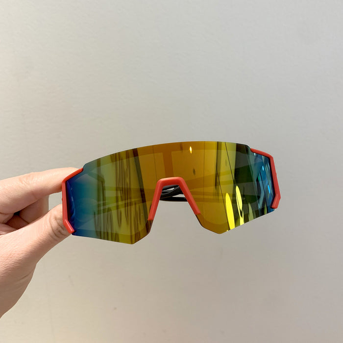 Wholesale Children's sports sunglasses, large frame skiing goggles, riding windproof glasses, boys' UV resistant cool sunglasses