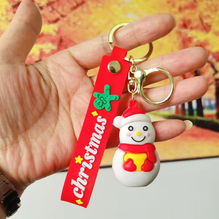 Wholesale Silicone Christmas Keychain Cute Cartoon Pendant
