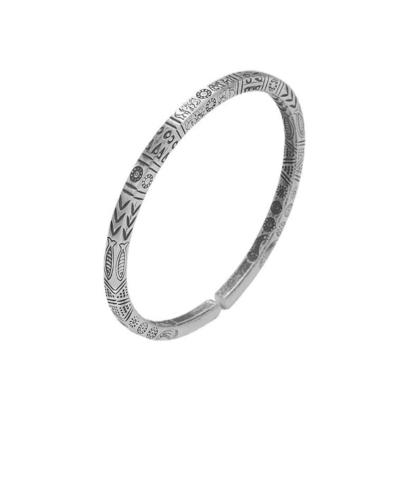 Wholesale Bracelet Silver Foot Silver Retro Solid Couple Bracelet Simple