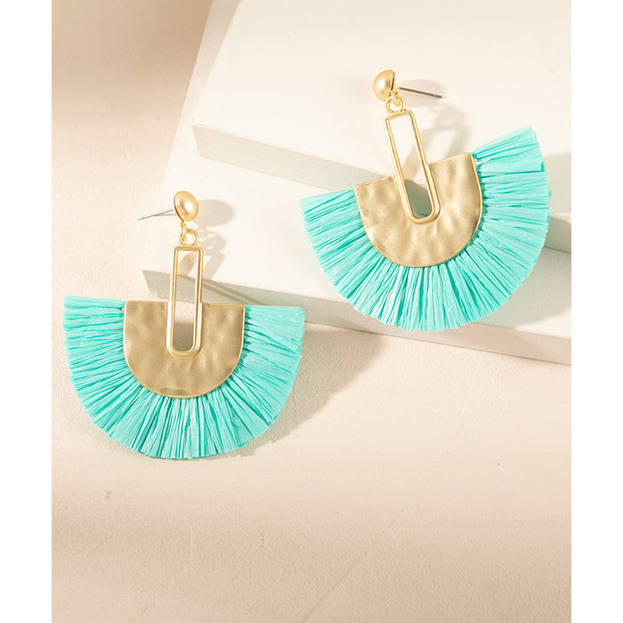 Wholesale tassel earrings  vacation high-end feeling raffia grass earrings