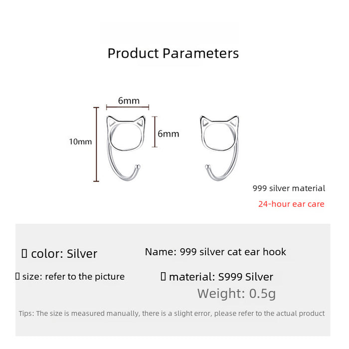 Wholesale Foot silver hollow ear hook with niche design, pure silver earrings, earring studs, jewelry