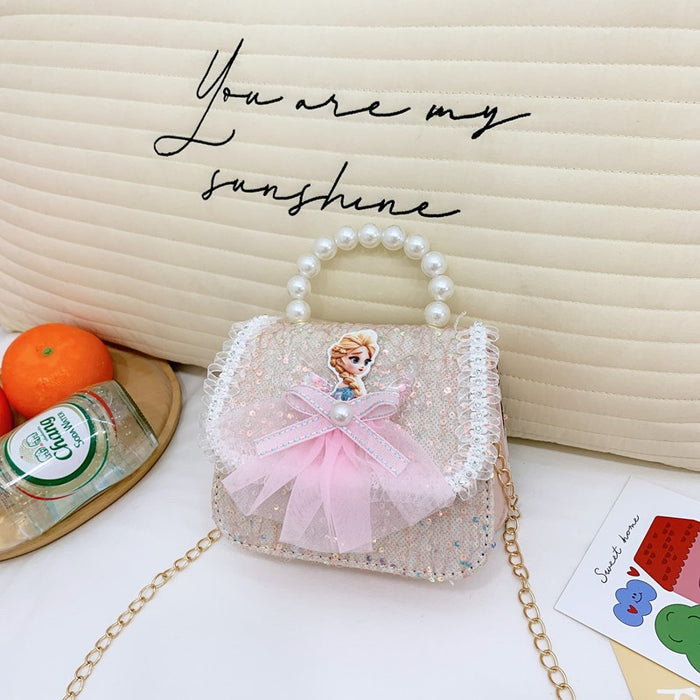 Wholesale Children's bag, fashionable lace pearl handbag