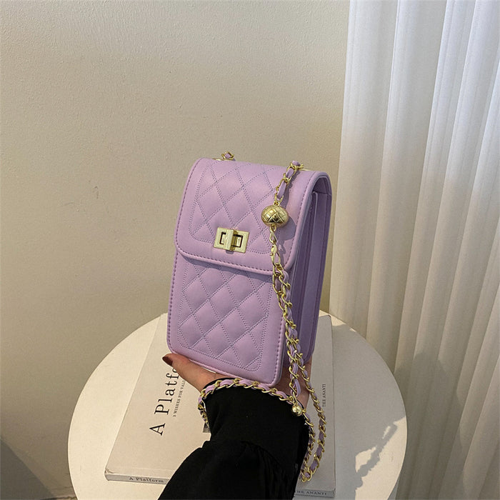 Wholesale Rhombus Chain PU Leather Small Crossbody Bag Trendy Street Style Fashion Accessory Gift Resale