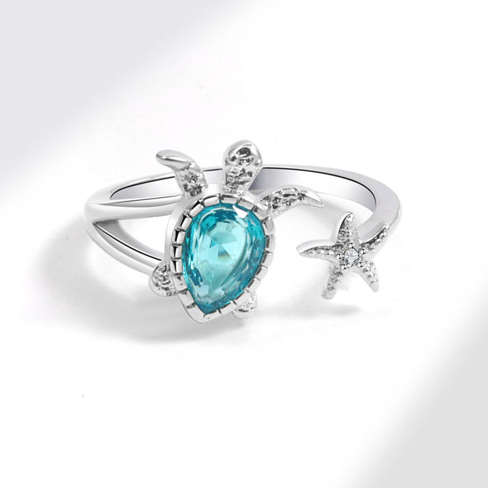 Wholesale White Gold Plated Copper Open Ring Oval Turtle Geometric Design Adjustable Women S Jewelry Gift For Everyday Wear
