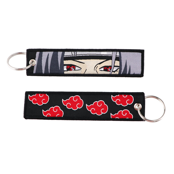 Wholesale Cartoon Anime Woven Label Keychain Pendant  Fabric Anime Peripheral