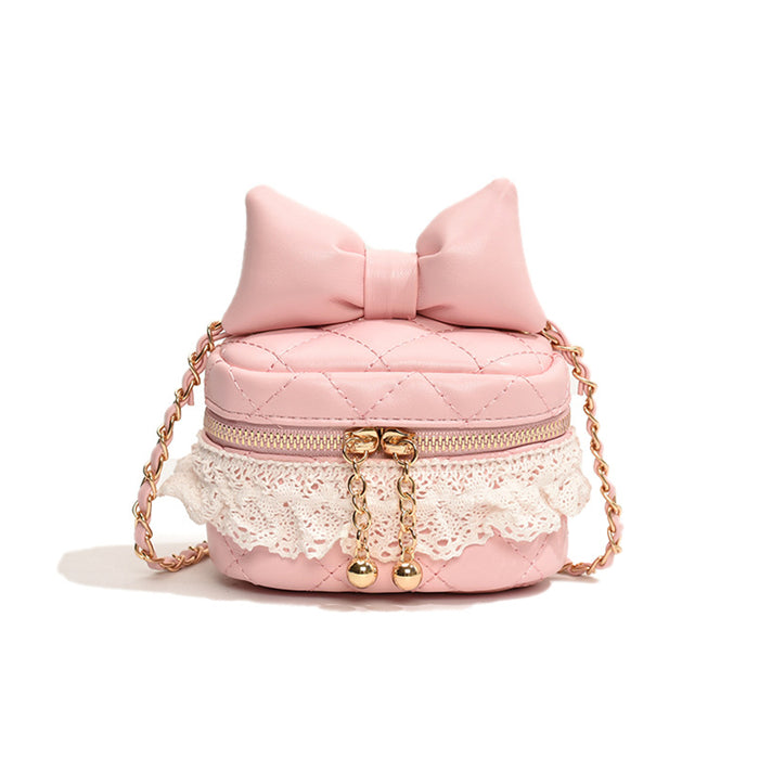 Wholesale New lace bow embroidery thread bucket bag, parent-child chain crossbody bag