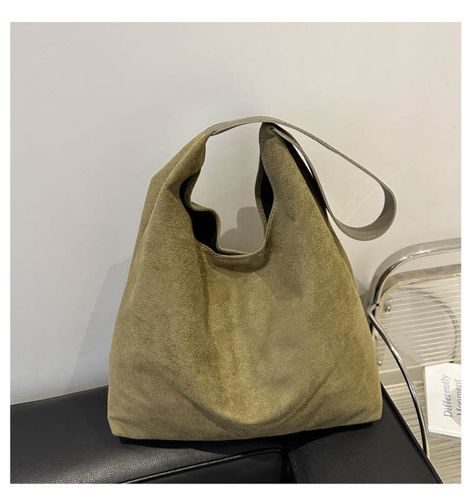 Wholesale Large Capacity Casual Fashion Suede Shoulder Tote Bag JDC-SD-HT014