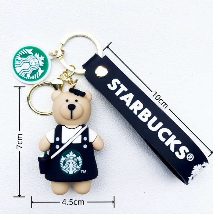 Wholesale Soft rubber cute bear cartoon keychains