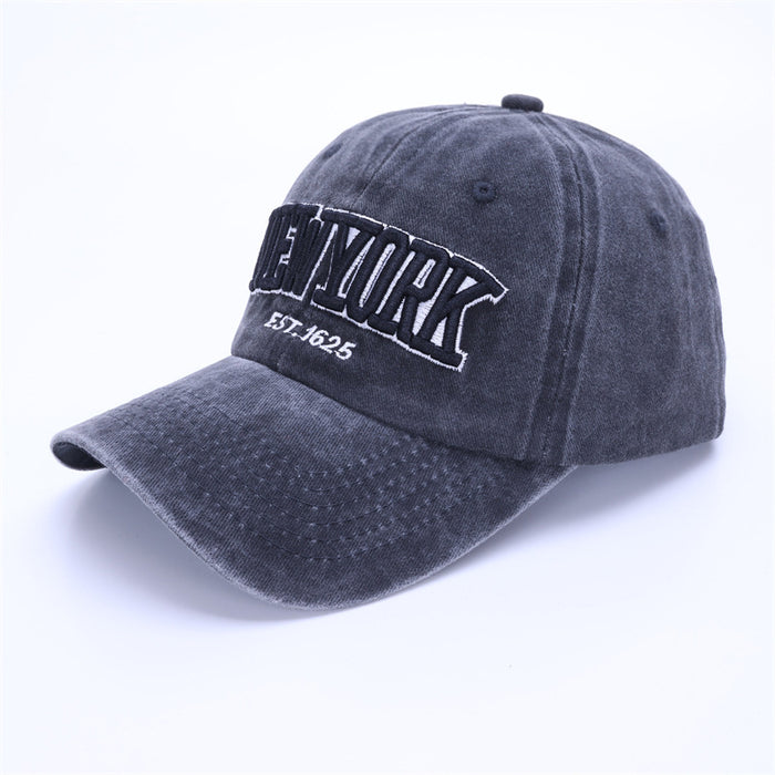 Wholesale Washed cotton hat embroidered baseball cap duckbill cap sun hat embroidered baseball sun hat
