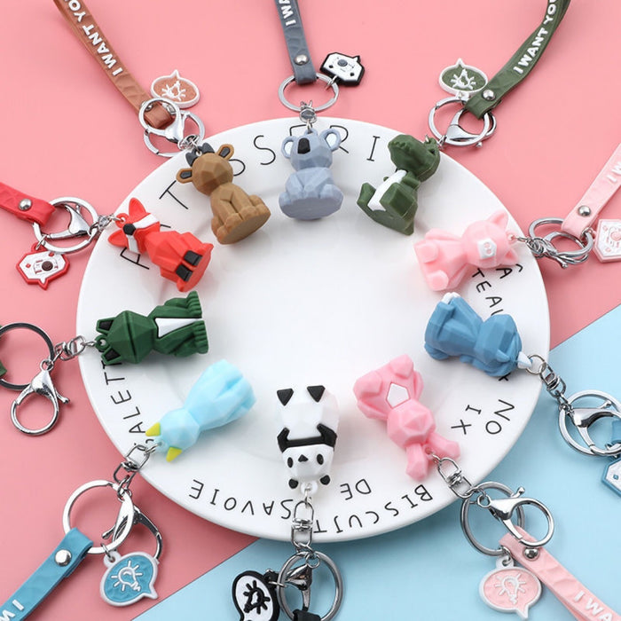 Wholesale Soft Plastic Geometric Animal Cartoon Doll Keychain JDC-KC-SengH007