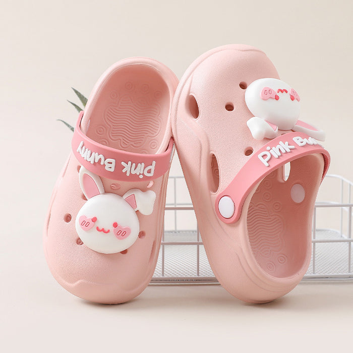 Wholesale Bear closed toe anti-collision children's slippers indoor non-slip cartoon baby beach hole shoes