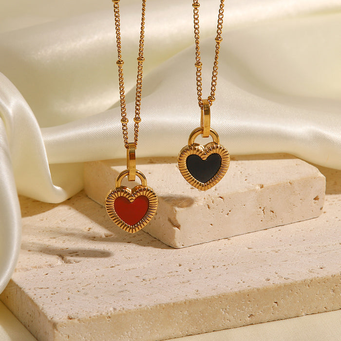 Wholesale Light Luxury Vintage Double-sided Love Necklace JDC-NE-JD407