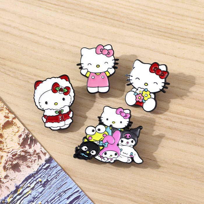 Wholesale Cartoon brooch cute cat metal cat badge oil drop badge bag accessories
