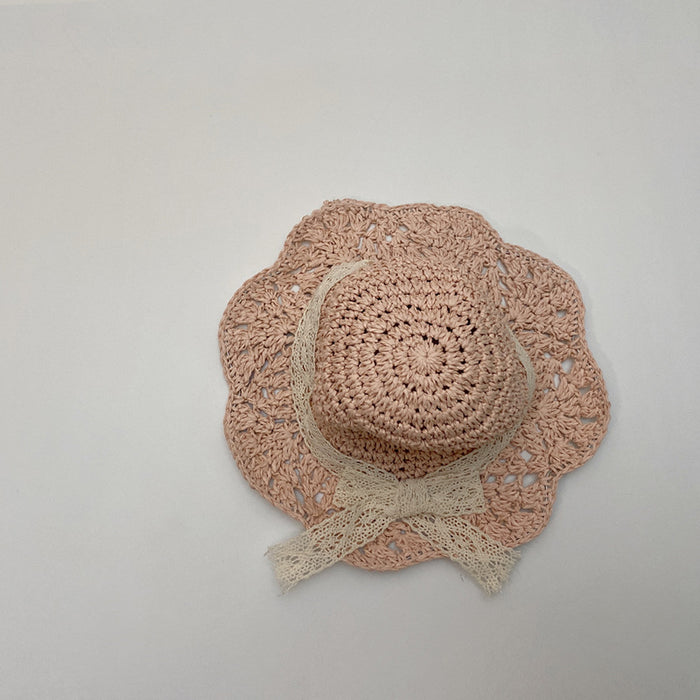 Wholesale straw hat  children sun protection hat girl sweet hat