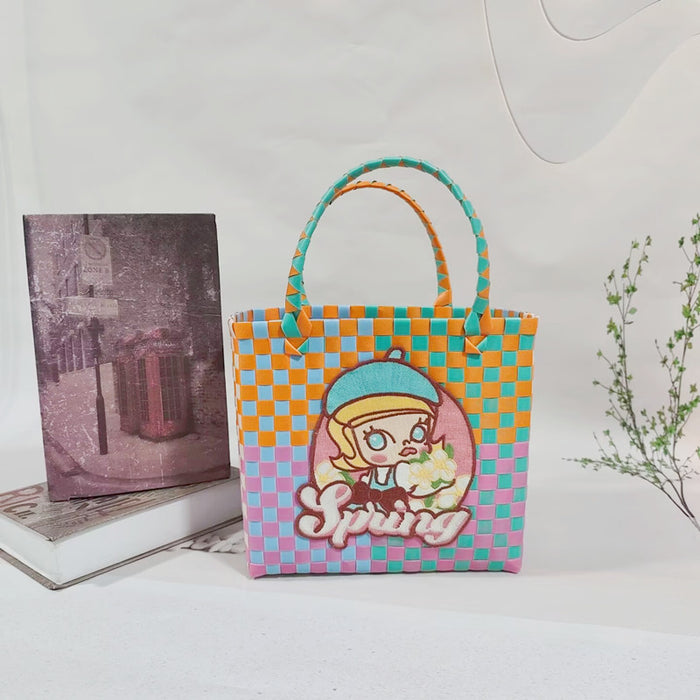 Wholesale Rattan Handbag Cartoon Plastic Handbag Lightweight Daily Wear Leisure Travel Shoulder Bag