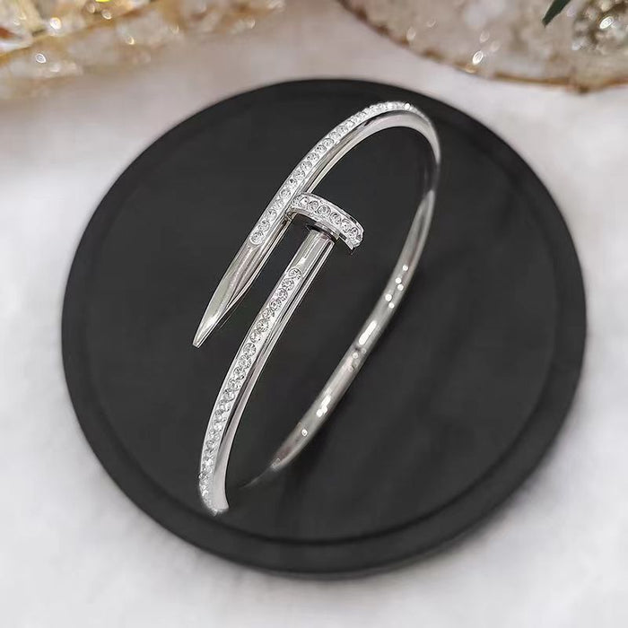 Wholesale Opening Adjustable Nail Stainless Steel Bracelet JDC-BT-Jinh009