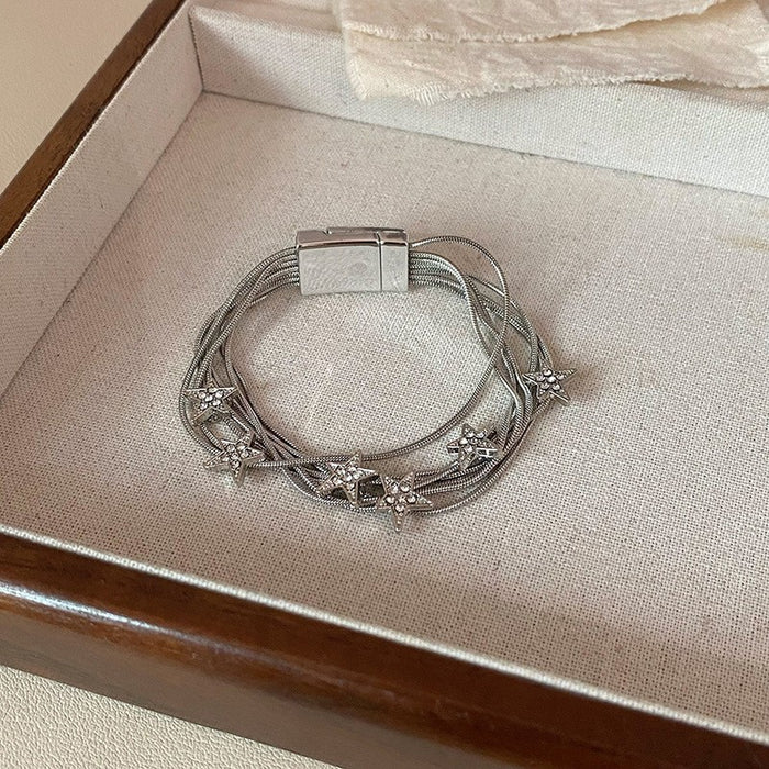 Wholesale Flower butterfly bracelet, light luxury temperament, high-end sense, niche design, versatile star bracelet