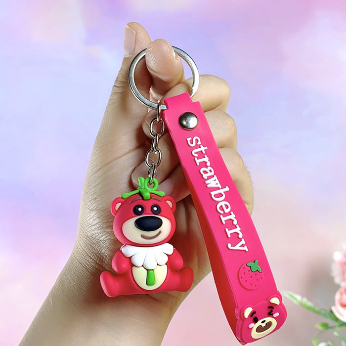Wholesale Cartoon  bear keychain cute key chain doll claw  silicone key pendant car bag ornaments